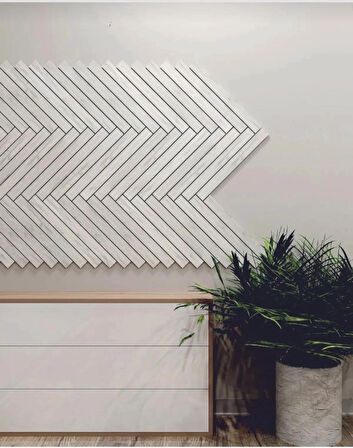 12 ADET - 6 Cm X 80 Cm KENDİN TASARLA - BEYAZ İSKANDİNAV DUVAR ÇITASI- 4 MM KALINLIK