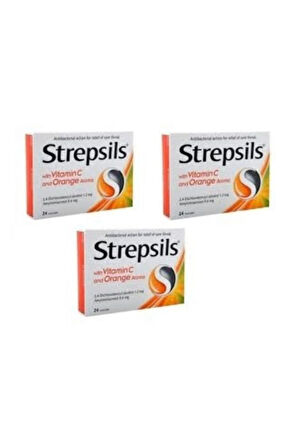 Strepsils_C Vitaminli Portakal Aromalı 24 Pastil-3 KUTU-SKT:07/2026