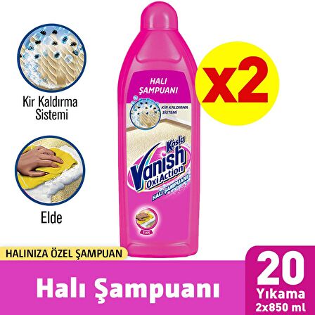 Vanish Kosla Ekstra Hijyen Elde Halı Yıkama Şampuanı 2 x 850 ML