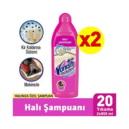 Vanish Kosla Halı Şampuanı Makine Yıkama 2'li Paket (2x850 ml)