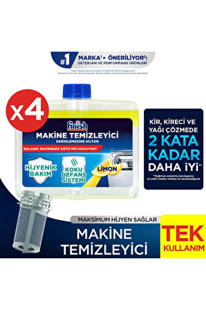 Bulaşık Makine Temizleyici Sıvı Limon 4x250 ml