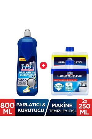 Finish Parlatıcı Limon 800 ml + Makine Temizleyici Normal 250 ml + Limon 250 ml