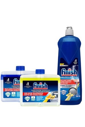Finish Parlatıcı Limon 800 ml + Makine Temizleyici Normal 250 ml + Limon 250 ml