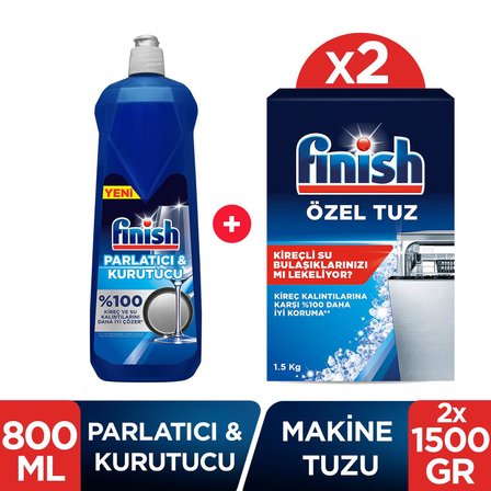 Finish Tuz 2 x 1500 gr + Parlatıcı 800 ml