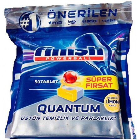 Finish Quantum Limonlu Bulaşık Makinesi Tableti 50'li 