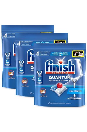 Quantum Hepsi Bir Arada Bulaşık Makinesi Deterjanı Kapsül Tablet 180 Adet (60 x 3'lü)