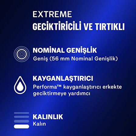 Durex Extreme Geciktiricili ve Tırtıklı Prezervatif 30'lu + Durex Intense Uyarıcı Jel 10ml