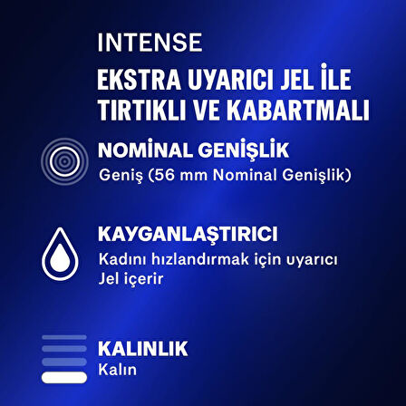 Durex Intense Uyarıcı Jelli ve Tırtıklı Prezervatif 30'lu + Durex Intense Uyarıcı Jel 10ml