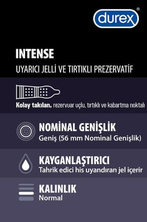 Durex Intense Prezervatif 10'lu + Durex Intense Uyarıcı Jel 10 ml Kondom