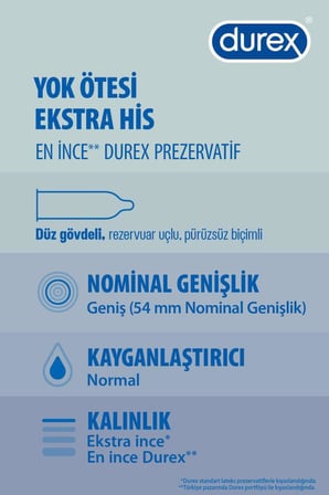 Durex Yok Ötesi Extra His 20'li + Intense 10'lu Prezervatif