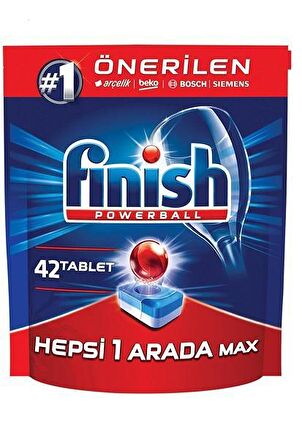 Finish Powerball Max 42 Yıkama Tablet Bulaşık Makinesi Deterjanı 42 Adet 