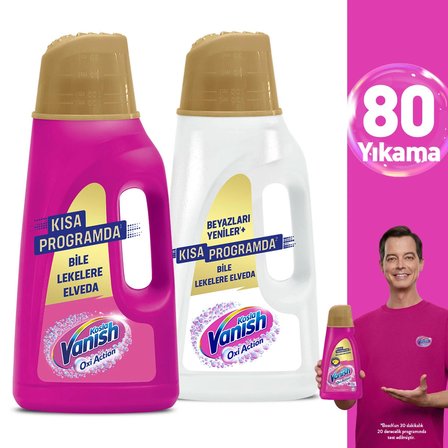 Vanish Gold Sıvı Leke Çıkarıcı 2000 ml Pembe + 2000 ml Beyaz