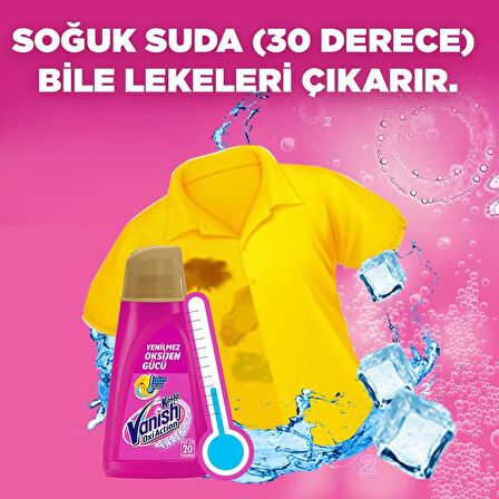 Vanish Leke Çıkarıcı Sıvı Gold Pembe 20 Yıkama, 1 Litre x 2 Adet