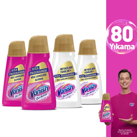 Vanish Kosla Oxi Action Gold Sıvı Leke Çıkarıcı 1000 ml+1000 ml Renkliler ve Beyazlar İçin - 2 Adet