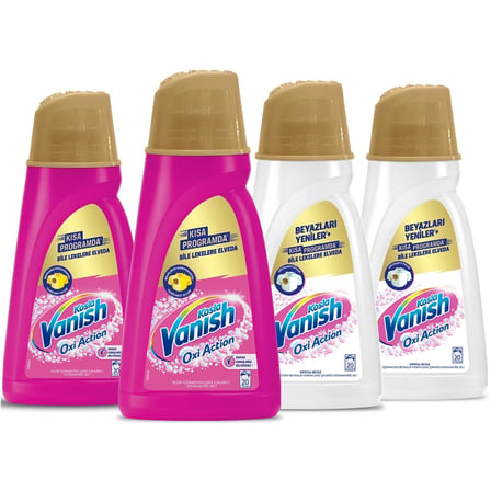 Vanish Kosla Oxi Action Gold Sıvı Leke Çıkarıcı 1000 ml+1000 ml Renkliler ve Beyazlar İçin - 2 Adet