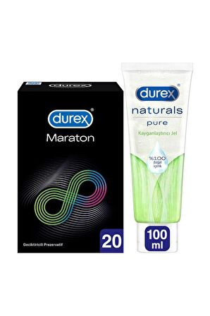 Durex Maraton 20li + Naturals Kayganlaştırıcı Jel Avantaj Paketi