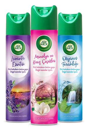 Aerosol Sprey Oda Kokusu Lavanta + Okyanus + Kiraz Çiçekleri 3x300 ml
