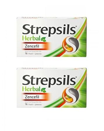 Strepsils Herbal Zencefil Pastil 16 Adet 2'li