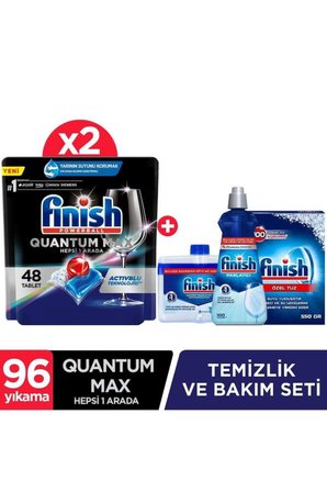 Quantum Max 96 Kapsül Bulaşık Makinesi Deterjanı Tableti 48x2 Temizlik Ve Bakım Seti