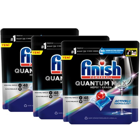 Finish Quantum Max Bulaşık Makinesi Deterjanı 144 Tablet 48 X 3
