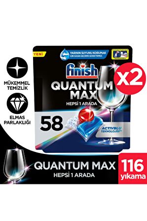 Finish Quantum Max Bulaşık Makinesi Deterjanı 116 Tablet 58 x 2