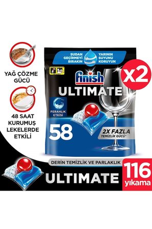 Finish Quantum Max Bulaşık Makinesi Deterjanı 116 Tablet 58 x 2