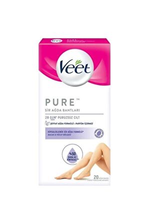 Veet Pure TM Bacak - Vücut için Ağda Bandı 20'li