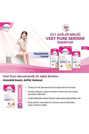 Veet Pure TM Bacak - Vücut için Ağda Bandı 20'li