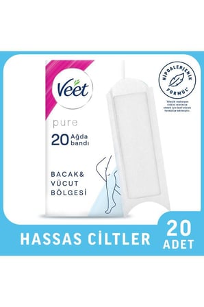 Pure Hassas Ciltler Ağda Bandı Seti Yüz Bacak Vücut Bikini Koltuk Altı 56 Adet