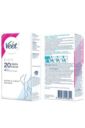 Pure Hassas Ciltler Ağda Bandı Seti Yüz Bacak Vücut Bikini Koltuk Altı 56 Adet