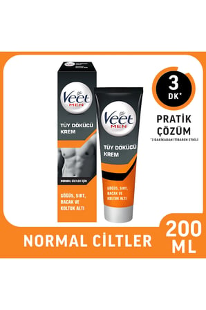Men Erkeklere Özel Tüy Dökücü Krem Hassas Ciltler 200ml + Normal Ciltler Tüy Dökücü Krem 200 ml