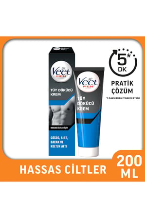 Men Erkeklere Özel Tüy Dökücü Krem Hassas Ciltler 200ml + Normal Ciltler Tüy Dökücü Krem 200 ml