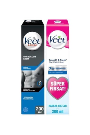 Veet Men Hassas Erkeklere Özel Tüy Dökücü 200ml+ Veet Hassas Tüy Dökücü Krem 200ml Süper Fırsat
