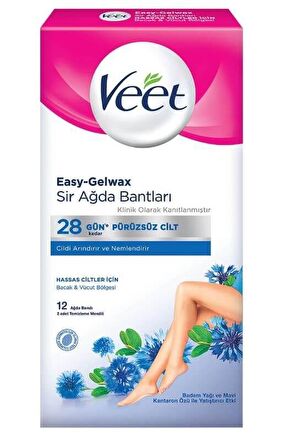 Veet Mavi Bacak - Vücut için Ağda Bandı 12'li