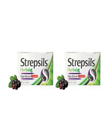 Strepsils Herbal Kara Mürver Pastil 16 Adet 2'li