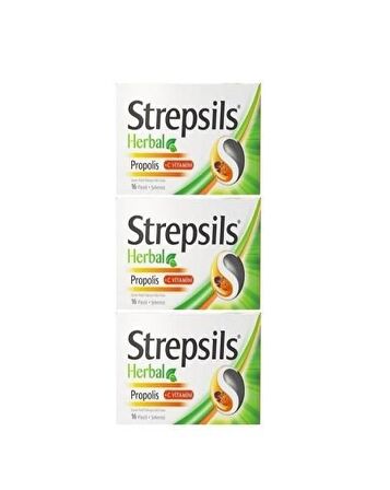 Strepsils Herbal Propolis Pastil 16 Adet 3'lü