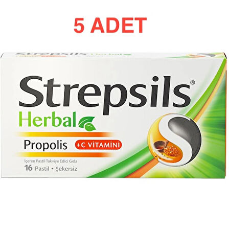 Strepsils Herbal Propolis Aromalı 16 Pastil 5'li