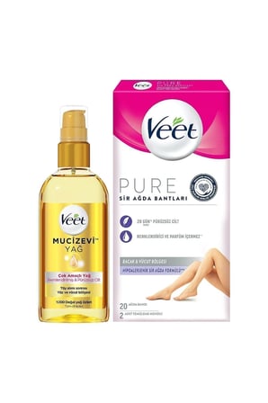 Mucizevi Yağ Çok Amaçlı Nemlendirici 100ml+ Pure Hipoalerjenik Bacak&vücut Ağda Bandı 20