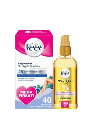 Mucizevi Yağ - Çok Amaçlı Nemlendirici 100 Ml +  sir ağda Bandı Bacak & Vücut Bölgesi - Has