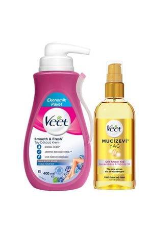 Veet Mucizevi Yağ - Çok Amaçlı Nemlendirici 100 ml + Veet Hassas Tüy Dökücü Krem 400 ml