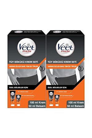 Veet Men Özel Bölgeler İçin Tüy Dökücü Krem Seti 100 & 50 ml X2