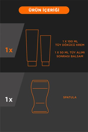 Men Tüy Dökücü Krem Normal Ciltler İçin 200 ml + Özel Bölgeler İçin Tüy Dökücü Krem Seti 100&50 ml