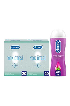 Durex Yok Ötesi Slim Fit 40'lı İnce Prezervatif + Aloe Vera Kayganlaştırıcı Jel 200ml