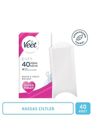 Pure Hipoalerjenik Sir Ağda Bandı Hassas Ciltler Bacak & Vücut Bölgesi 40'lı Süper Fırsat Paketi