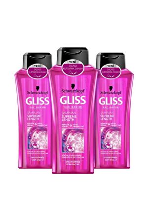 Gliss Supreme Length Yıpranmış Saçlar İçin Besleyici Şampuan 3x400 ml