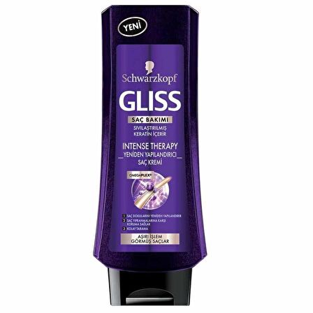 Gliss Intense Therapy Onarıcı Yıpranmış Saçlar İçin Keratinli Saç Kremi 360 ml