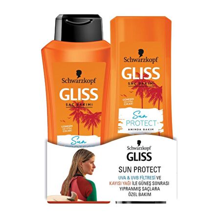 Schwarzkopf Gliss Saç Kremi+Şampuan 360 Ml.2'li (Güneş Sonrası Yıpranmış Saçlar)