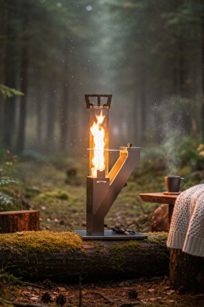 Pelet Soba, Roket  Soba, Kamp, Outdoor, Balkon, Teras, Yüksek Kalite Cam Soba-Pürmüz&Pelet HediyeliK