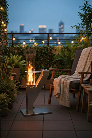 Pelet Soba, Roket  Soba, Kamp, Outdoor, Balkon, Teras, Yüksek Kalite Cam Soba-Pürmüz&Pelet HediyeliK