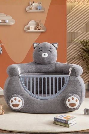 Beşik, Kedi Peluş Kumaşlı Hayvan Figürlü Beşik
